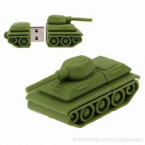 Simulation Tank Shape Silicone USB Flash Disks B-059